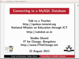 Connecting to a mysql database small